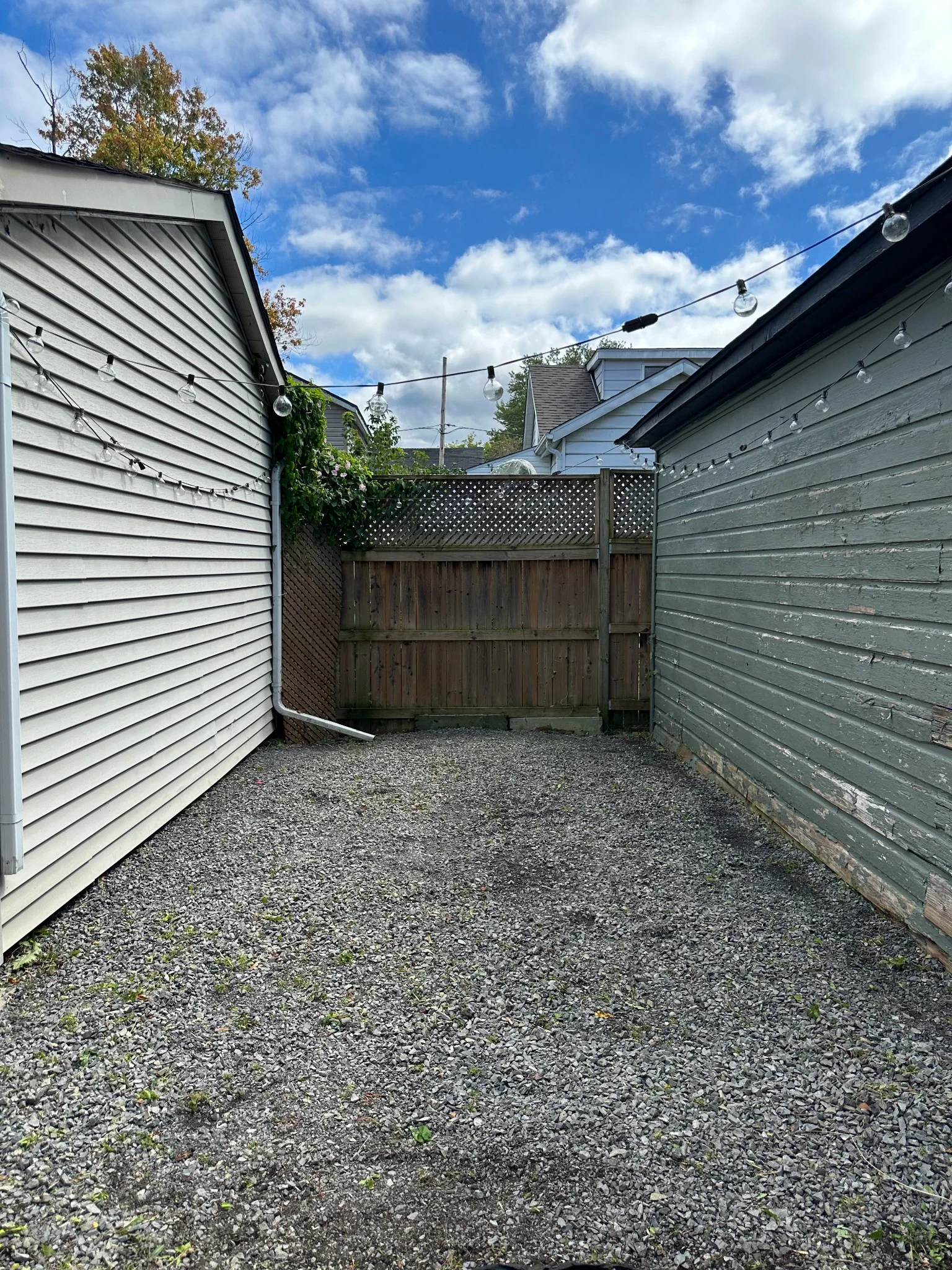 Cleared and cleaned side yard in Cornwall after Walkers Landscaping service